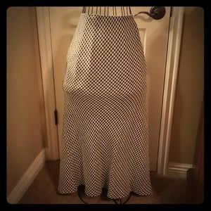 Gingham long flare skirt